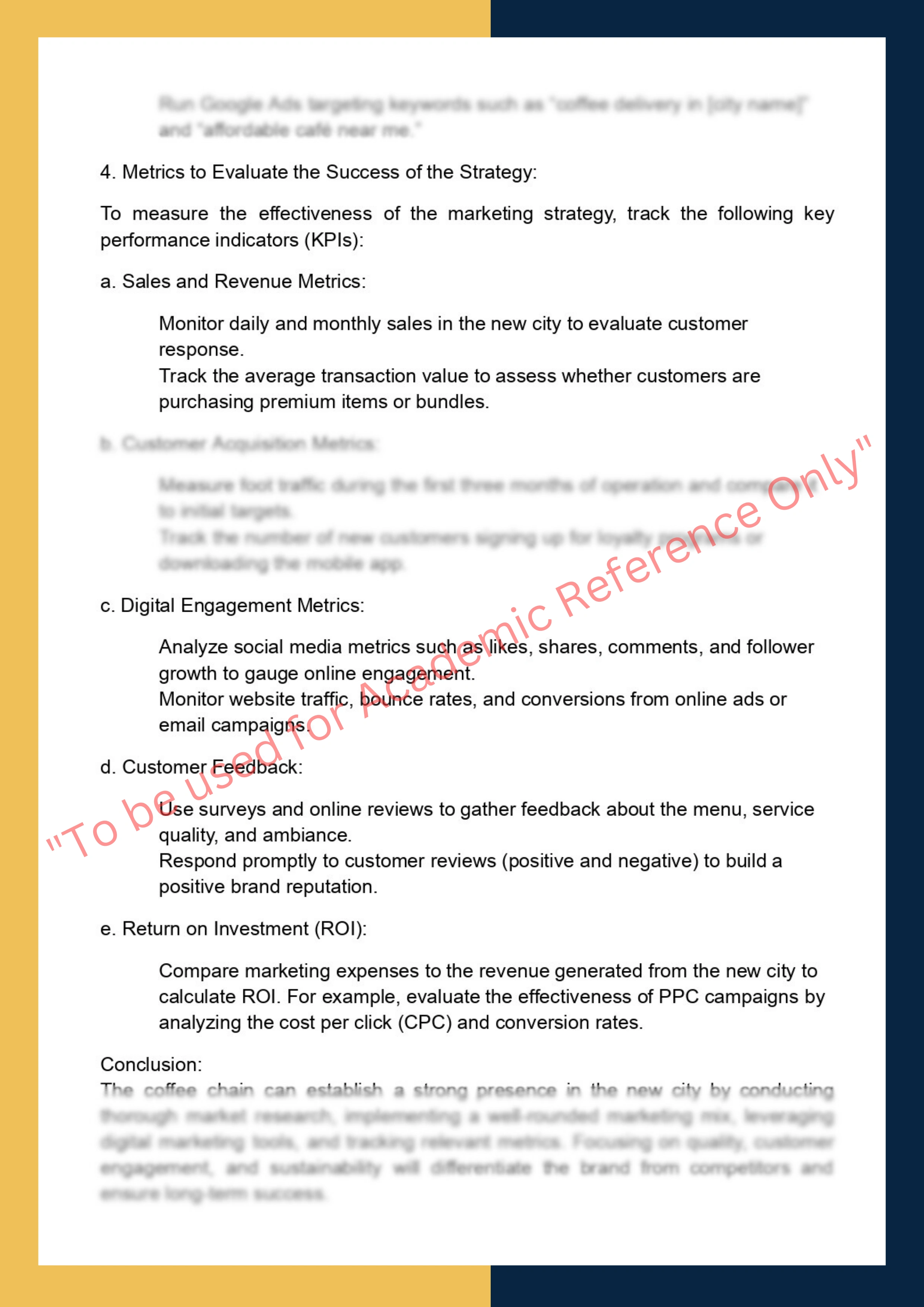 Assignment sample solution of MKTG302 - Strategic Marketing 3